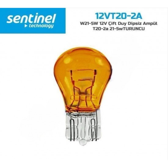 T20 Çift Duy Dipsiz Ampül 2a-21 5w 12v Turuncu 10'lu Paket