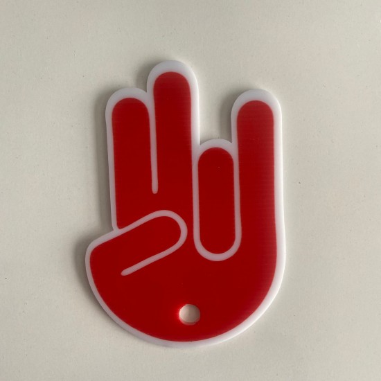 Sileceğe Takılan Pleksi El Kabartmalı Kırmızı