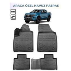 Volkswagen Amarok 2023- Araca Özel 3D Havuzlu Paspas Volkswagen Amarok 2023- Araca Özel 3D Havuzlu Paspas
