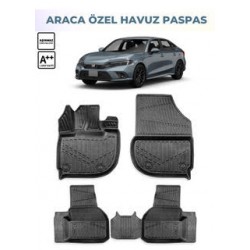 Honda Civic 2023- Araca Özel 3D Havuzlu Paspas Honda Civic 2023- Araca Özel 3D Havuzlu Paspas