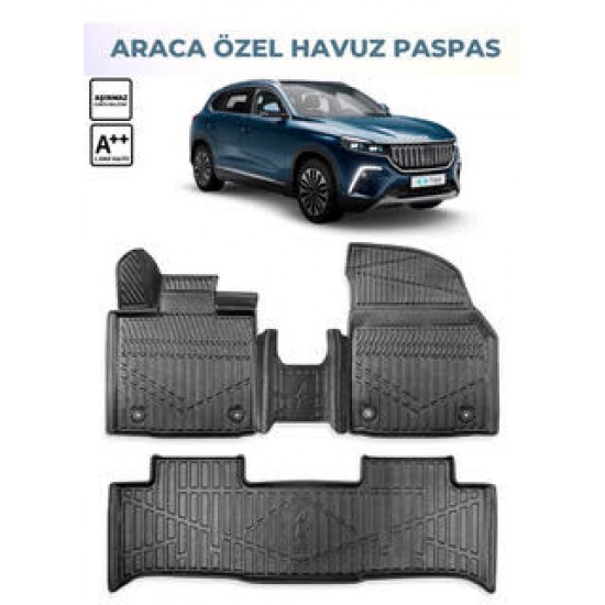 Togg T10X 2023- ve Sonrası Araca Özel 3D Havuzlu Paspas