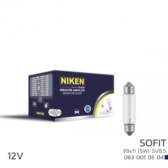 Niken 12v Sofit Ampul 39x11 (5W) SV8.5 10lu Paket Fiyatıdır