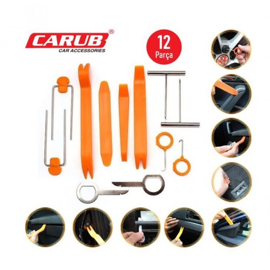 CARUB Oto İç Panel-Teyp Sökme Aparat Seti 12 parça