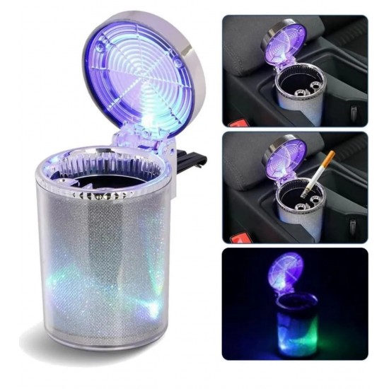 Üniversal 7 Renkli RGB Led Işıklı Lüx Oto Küllük