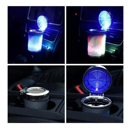 Üniversal 7 Renkli RGB Led Işıklı Lüx Oto Küllük