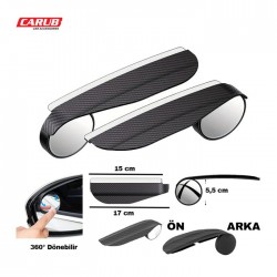 CARUB Ayna Üstü Şapkalı Kör Nokta Geçme Carbon 2'lİ