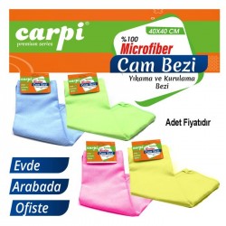 Mikrofiber Baklava Desen Cam Bezi 40x40 Asorti