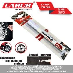 Lastik Yazma Kalemi Beyaz Bilyalı Vakum