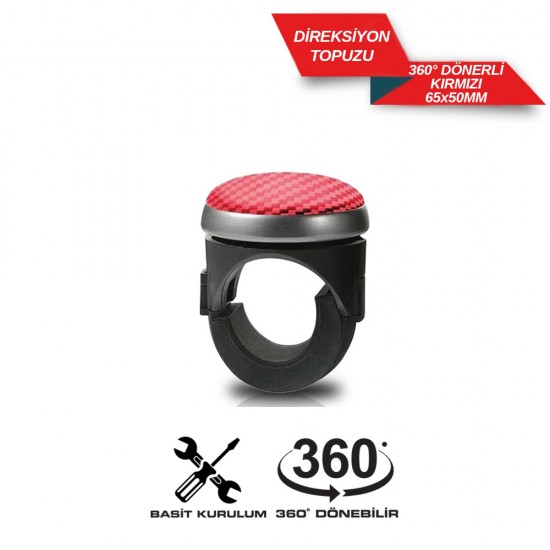 Direksiyon Topuzu 360 Derece Dönerli Kırmızı