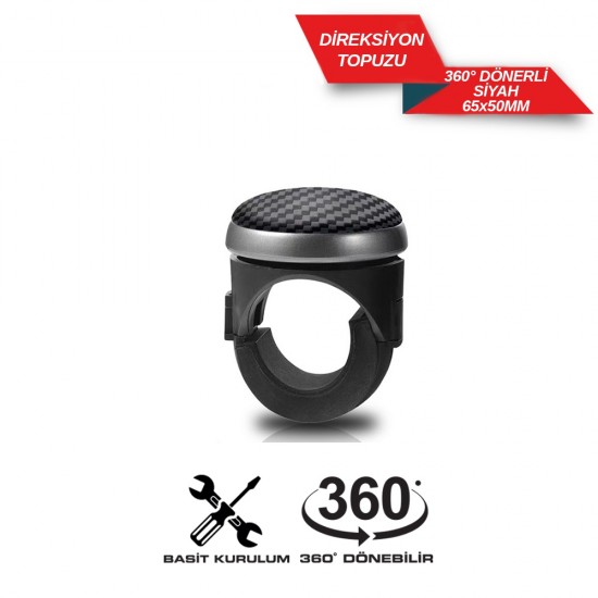 Direksiyon Topuzu 360 Derece Dönerli Siyah