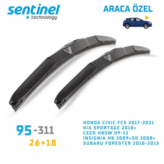Araca Özel Silecek Takımı Honda Civic FC5 2017-2021 Kia Sportage 2010 Ceed HB SW 09-12 İnsignia HB 2009 SD 2008 Subaro Forester 2010-2013 95-311