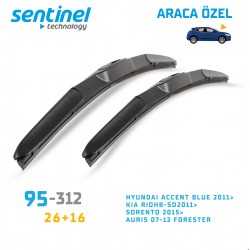 Araca Özel Silecek Takımı Accent Blue 2011 Kia Rio HB SD 2011 Sorento 2015 Auris 07 12 Forester 2013 26 16 95-312