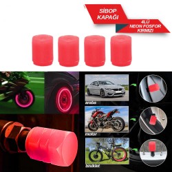Sibop Kapağı 4'lü Takım Neon Fosfor Kırmızı