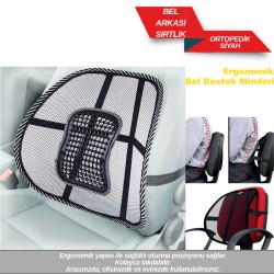 Bel Arkası Masajlı Sırtlık Ortapedik Siyah