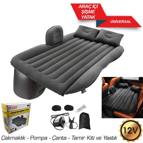Araç İçi 12V Şişme Yatak Pompa ve Yastık Set