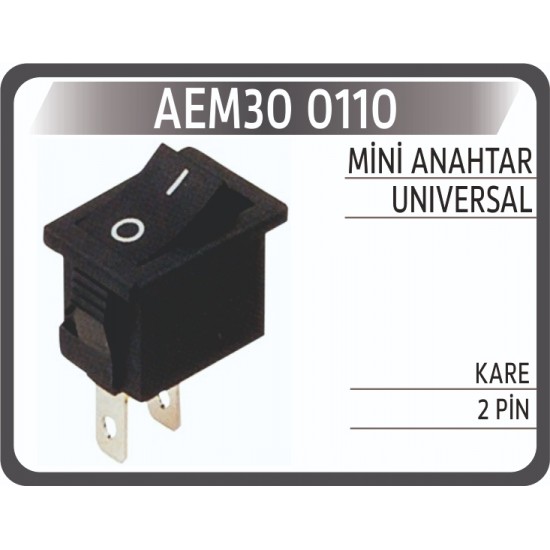 Mini Anahtar Universal Kare 2 Pin 0110