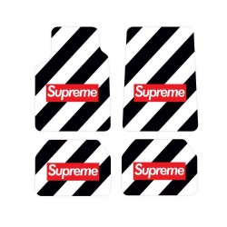 Universal Kaymaz Taban Dijital Baskılı Oto Halı Paspas Takımı 4 Parça Supreme Desen