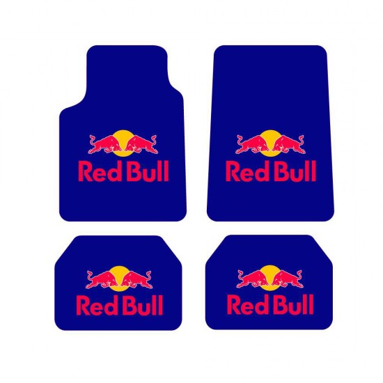 Universal Kaymaz Taban Dijital Baskılı Oto Halı Paspas Takımı 4 Parça Redbull Mavi Desen