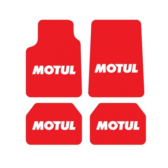 Universal Kaymaz Taban Dijital Baskılı Oto Halı Paspas Takımı 4 Parça Motul Kırmızı Desen