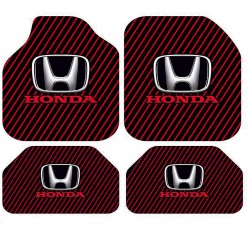 Universal Kaymaz Taban Dijital Baskılı Oto Halı Paspas Takımı 4 Parça Honda Kırmızı Desen