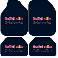 Universal Kaymaz Taban Dijital Baskılı Oto Halı Paspas Takımı 4 Parça Redbull Siyah Desen