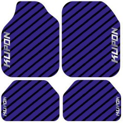 Universal Kaymaz Taban Dijital Baskılı Oto Halı Paspas Takımı 4 Parça Kupon Mavi Desen