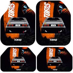 Universal Kaymaz Taban Dijital Baskılı Oto Halı Paspas Takımı 4 Parça Tofaş Desen