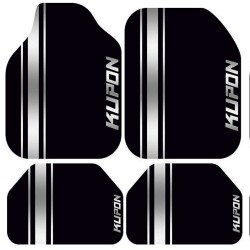 Universal Kaymaz Taban Dijital Baskılı Oto Halı Paspas Takımı 4 Parça Kupon Siyah Desen