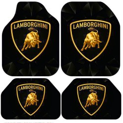 Universal Kaymaz Taban Dijital Baskılı Oto Halı Paspas Takımı 4 Parça Lambo Desen