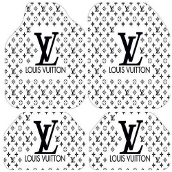 Universal Kaymaz Taban Dijital Baskılı Oto Halı Paspas Takımı 4 Parça Luis Beyaz Yıldızlı Desen