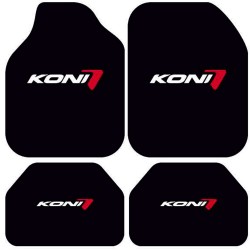 Universal Kaymaz Taban Dijital Baskılı Oto Halı Paspas Takımı 4 Parça Kon Siyah  Desen