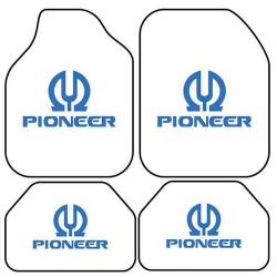 Universal Kaymaz Taban Dijital Baskılı Oto Halı Paspas Takımı 4 Parça Pioner Beyaz  Desen