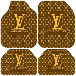 Universal Kaymaz Taban Dijital Baskılı Oto Halı Paspas Takımı 4 Parça Luis Kahve Gold Desen