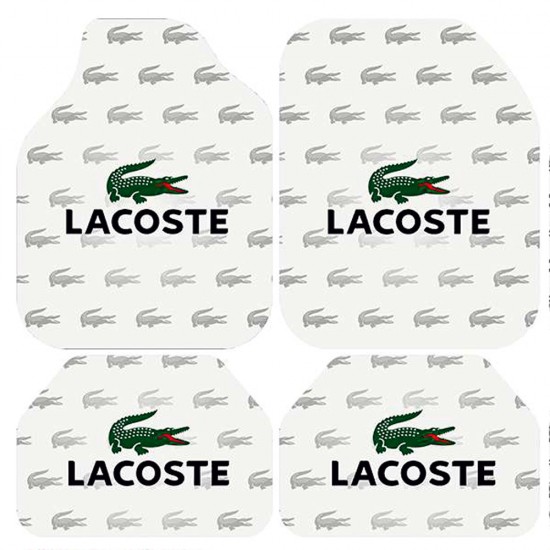 Universal Kaymaz Taban Dijital Baskılı Oto Halı Paspas Takımı 4 Parça Lacoste Desen