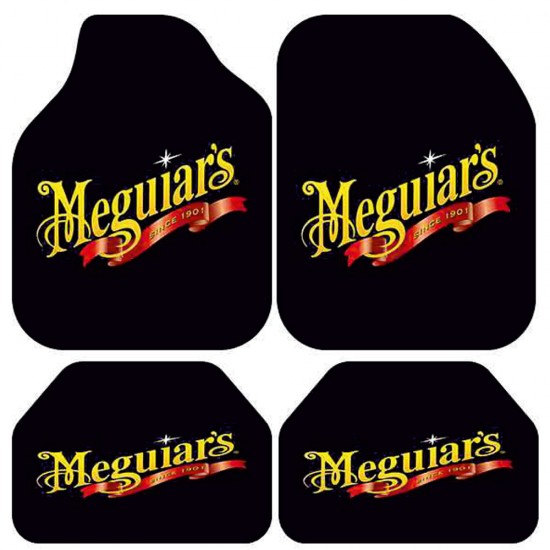 Universal Kaymaz Taban Dijital Baskılı Oto Halı Paspas Takımı 4 Parça Meguars Siyah Desen