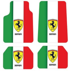 Universal Kaymaz Taban Dijital Baskılı Oto Halı Paspas Takımı 4 Parça Ferrari Renkli Desen