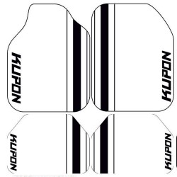 Universal Kaymaz Taban Dijital Baskılı Oto Halı Paspas Takımı 4 Parça Kupon Beyaz