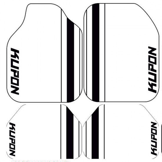 Universal Kaymaz Taban Dijital Baskılı Oto Halı Paspas Takımı 4 Parça Kupon Beyaz