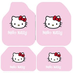 Universal Kaymaz Taban Dijital Baskılı Oto Halı Paspas Takımı 4 Parça Hello Kity Desen