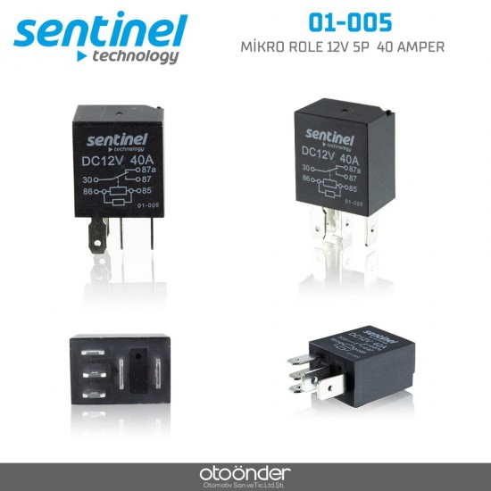 Mikro Role 12V 5P 40 Amper Sentinel