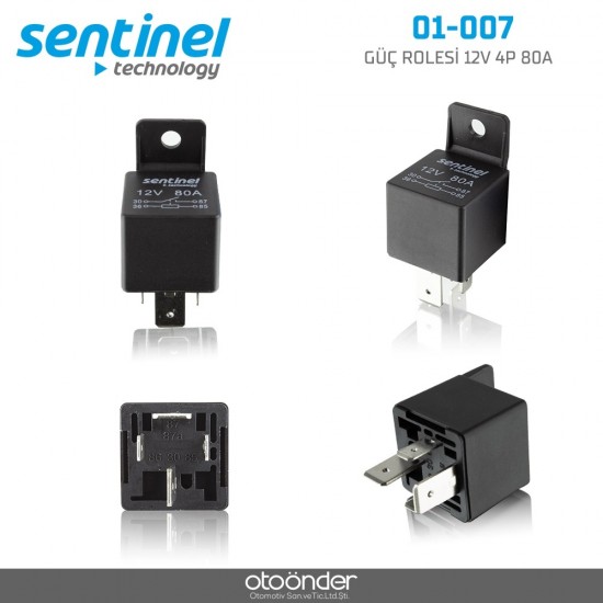Güç Rolesi 12V 4P 80A Sentinel