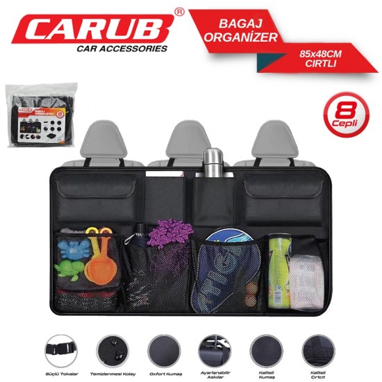 Oto Bagaj Organizer 8 cepli 85x48cm Cırtlı