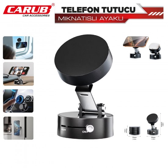 Telefon Tutucu Mıknatıslı Ayarlı Siyah