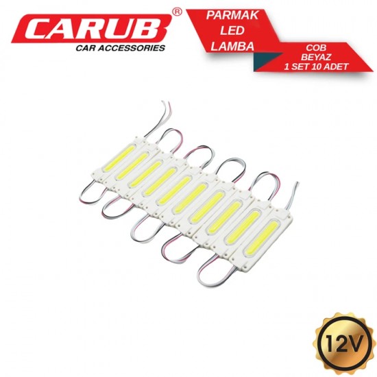 CARUB Lamba Parmak 12V COB 1set 10 Adet Beyaz