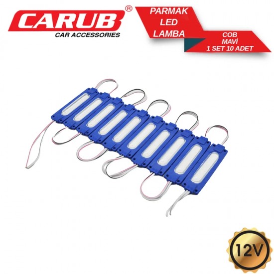 CARUB Lamba Parmak 12V COB 1set 10 Adet Mavi