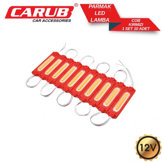 CARUB Lamba Parmak 12V COB 1set 10 Adet Kırmızı