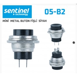 Mini Metal Buton Fişli Siyah 05-B2 10lu Paket Fiyatıdır