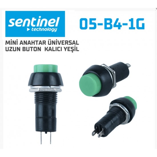 Mini Anahtar Üniversal Uzun Buton Yaylı Yeşil 05-B4-1G 10lu Paket Fiyatırıdr