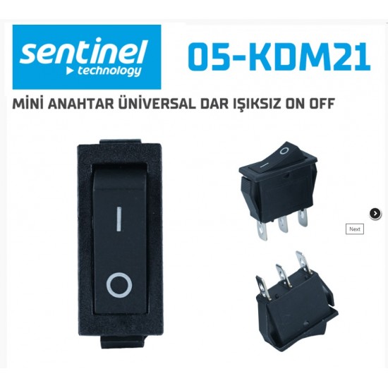 Mini Anahtar Üniversal Dar Işıksız On Off 05-KDM21 10lu Paket Fiyatıdır