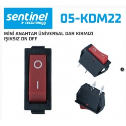 Mini Anahtar Üniversal Dar Kırmızı On Off 05-KDM22 10lu Paket Fiyatıdır
